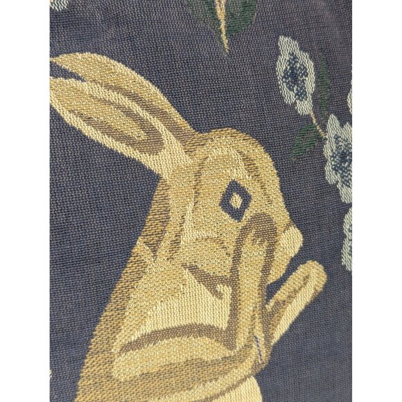 Vintage Bunny Tapestry Pillow With Floral Motif Medieval Easter READ - Picture 2 of 6